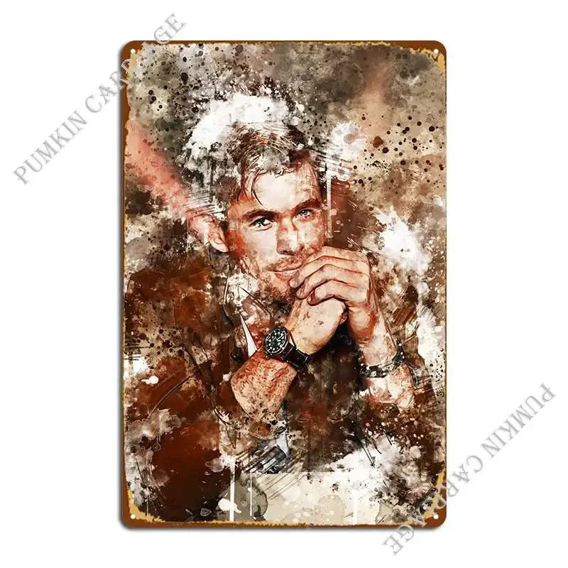 لافتات كريس هيمسوورث المعدنية للمطبخ والسينما المنزلية لإنشاء ملصق لافتة من القصدير #1