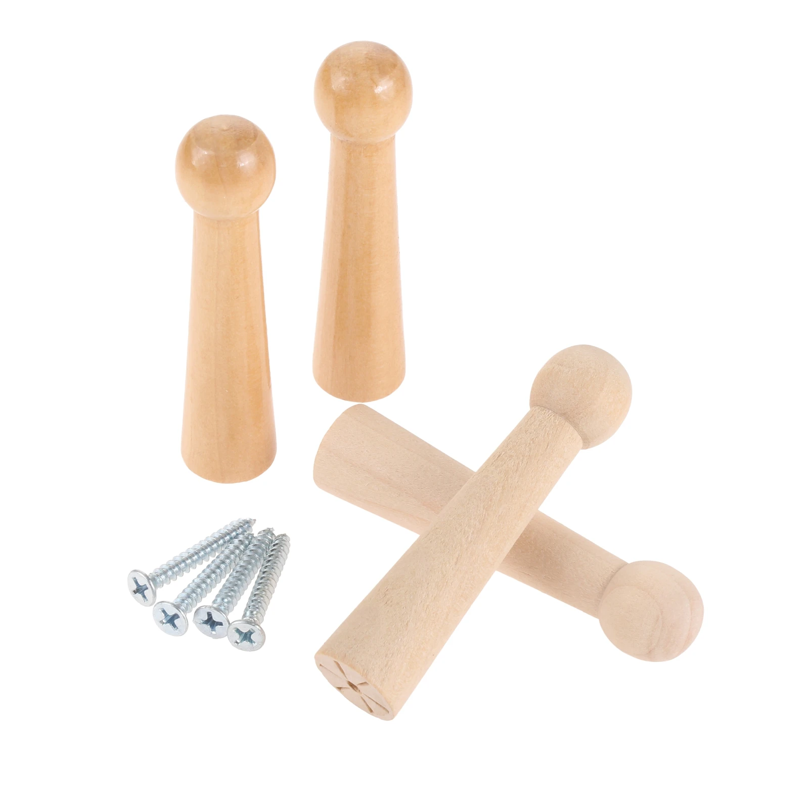 2Pcs 80mm Wooden Pegs Hook Simple Doll Pegs With Screw Nut Hook Shaker Wood Wall Hangers For Clothes Bags Home Decorative Rack