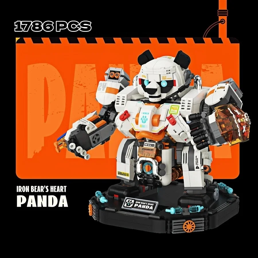 

Новинка 2025 года, 1786 шт., строительные блоки с пандой и мехами, игрушки-роботы, обучающая модель, сборные игрушки для мальчиков, детские рождественские подарки