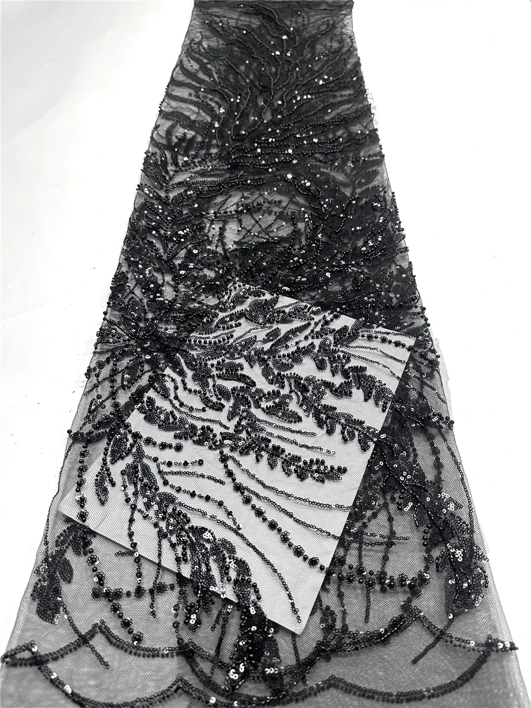 African Beads Groom Tulle lace Fabric High Quality Sequins Embroidery French Tulle Laces For Nigeiran Party Dress-SHIT1204