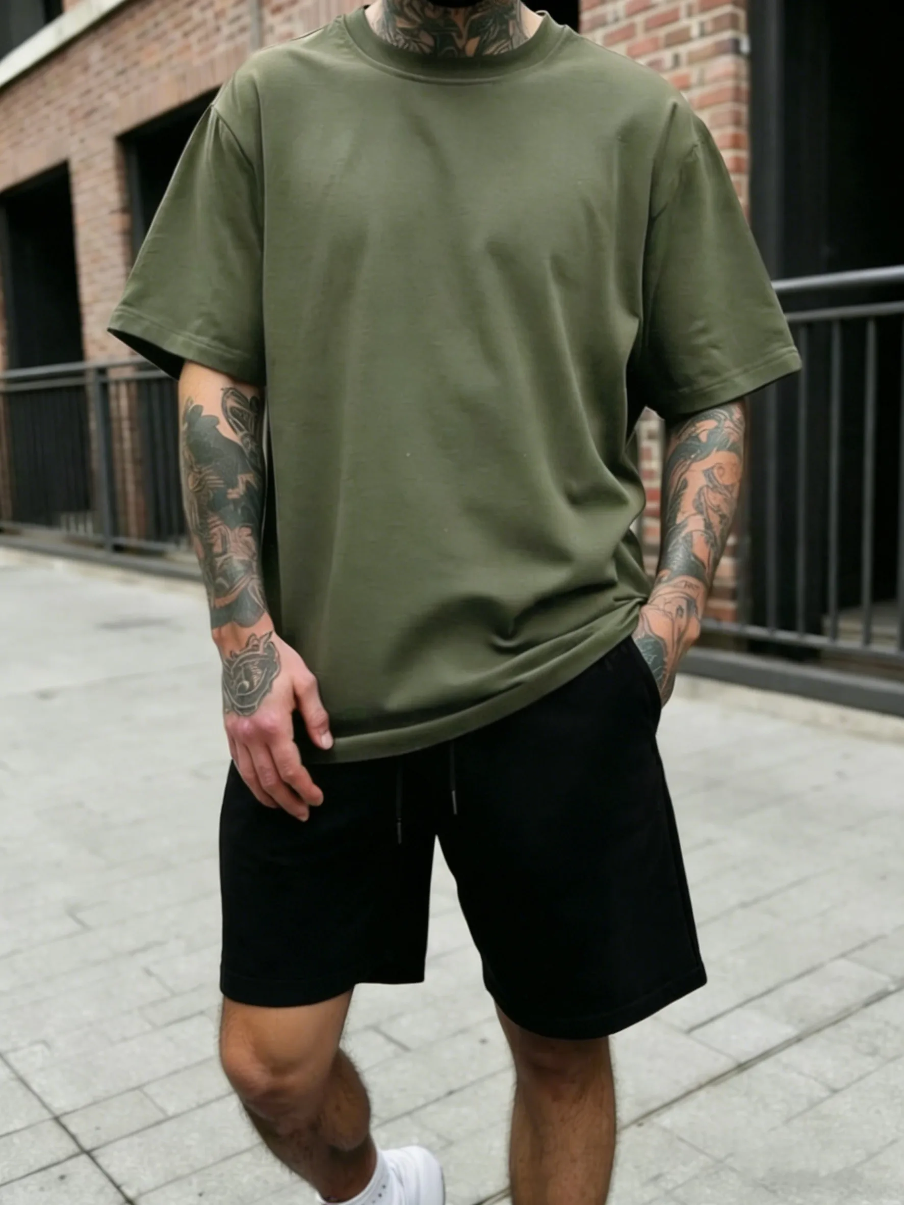 

Summer Cotton Simple T Shirt Sets Man Jogging Basics Sportpants Comfortable Breathable Tops Street Sports Youthful Bottoms Suit