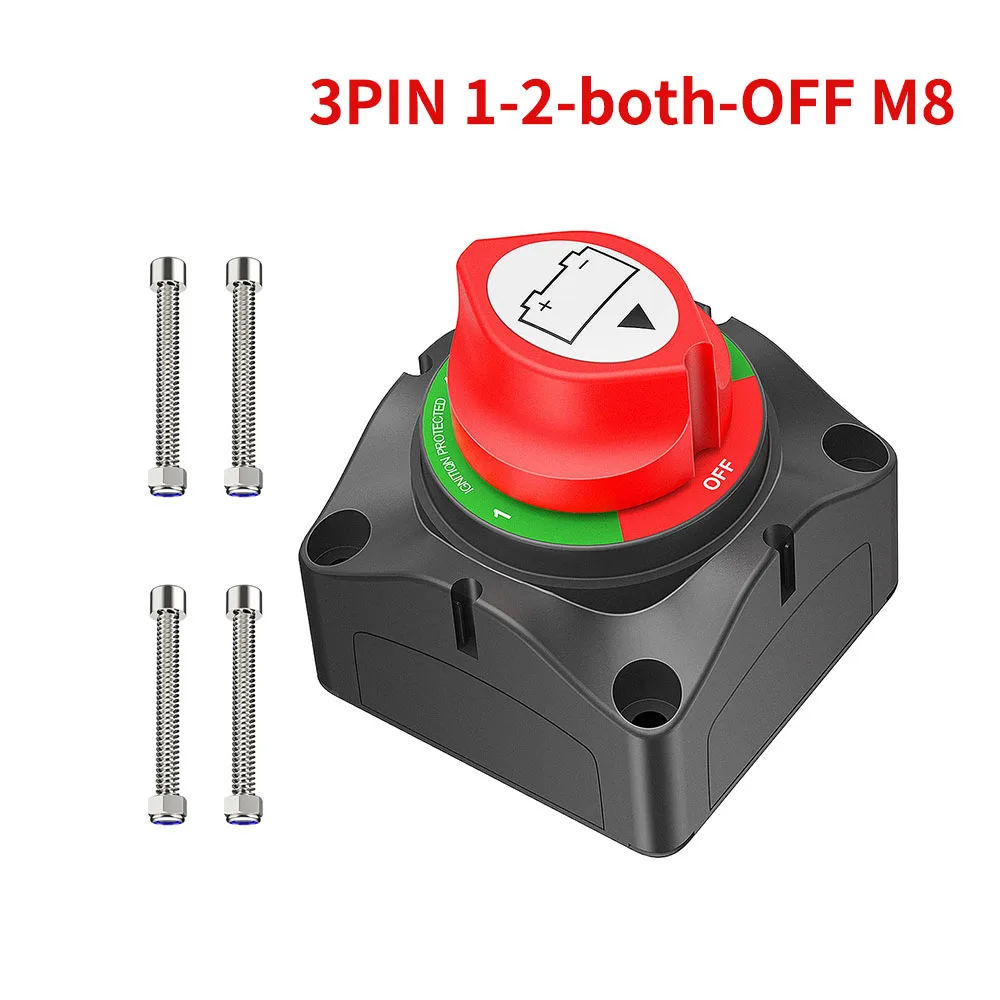 DaierTek Auto Batterij Disconnect Switch 48V 24V 12V Afgesneden 2 Positie 2 Pin M10 275A Batterij aansluiting Schakelaar Voor Marine Boot