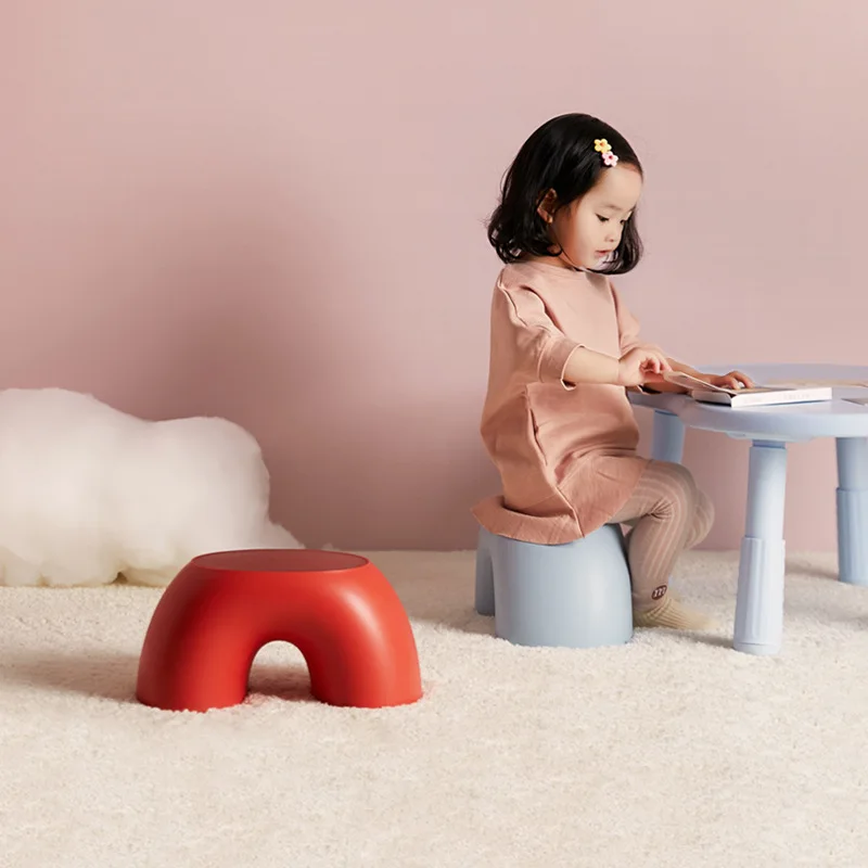 Simple Semi-ring Rainbow Small Bench Home Indoor Chair Children Stool Footboard Furniture Stool Toy Sofa Kids Bedroom Interior