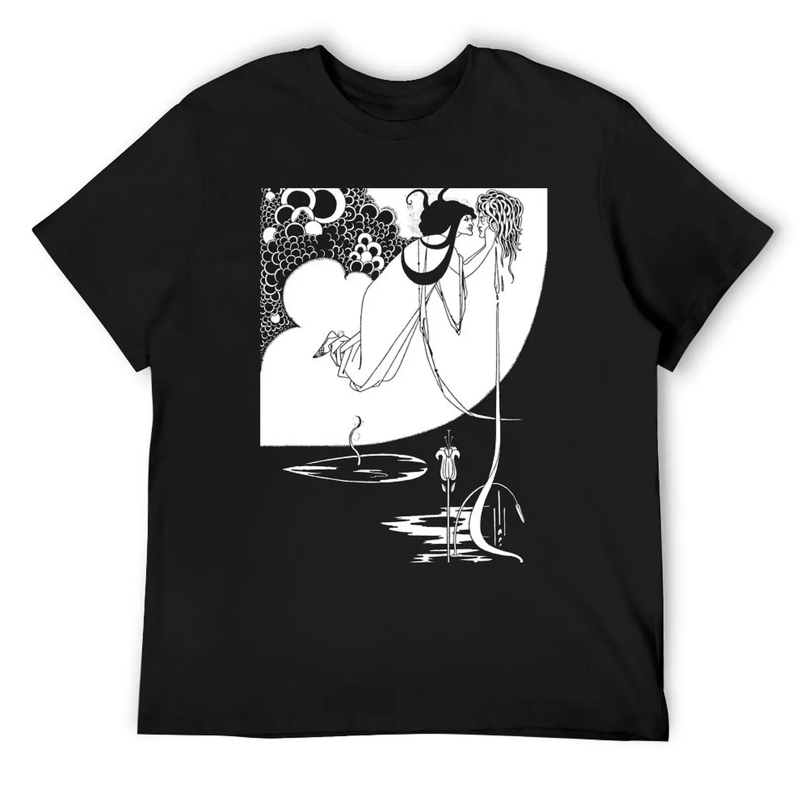 Enhanced Aubrey Beardsley The Climax 1893 on Black T-Shirt street wear boys whites blacks blue archive Men's t-shirts