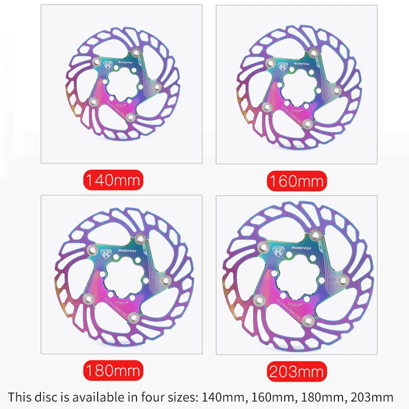 

KOOTU-Mountain Bike Brake Disc, AR-18S Floating Disc 160mm/180mm/203mm, Colorful Aluminum Alloy Five-Pin Floating Disc