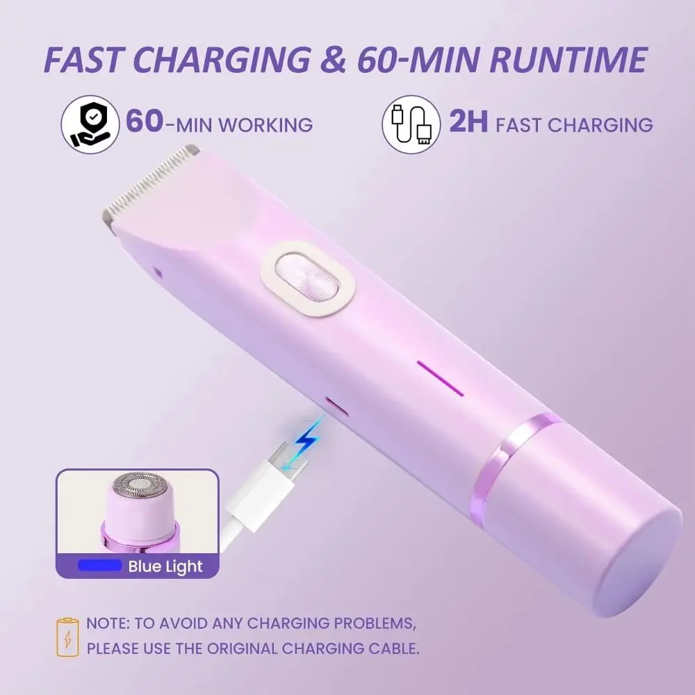 Double beard grooming Head Multi-function Epilator Waterproof USB Rechargeable Electric Shaver Mini Size for 400mAh