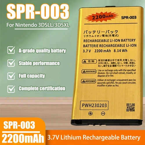 Batería de repuesto de litio recargable SPR-003, 3,7 V, 2200mah, para Nintendo 3DSLL 3DSXL, nuevo, 3DSLL, nueva consola de juegos 3DSXL