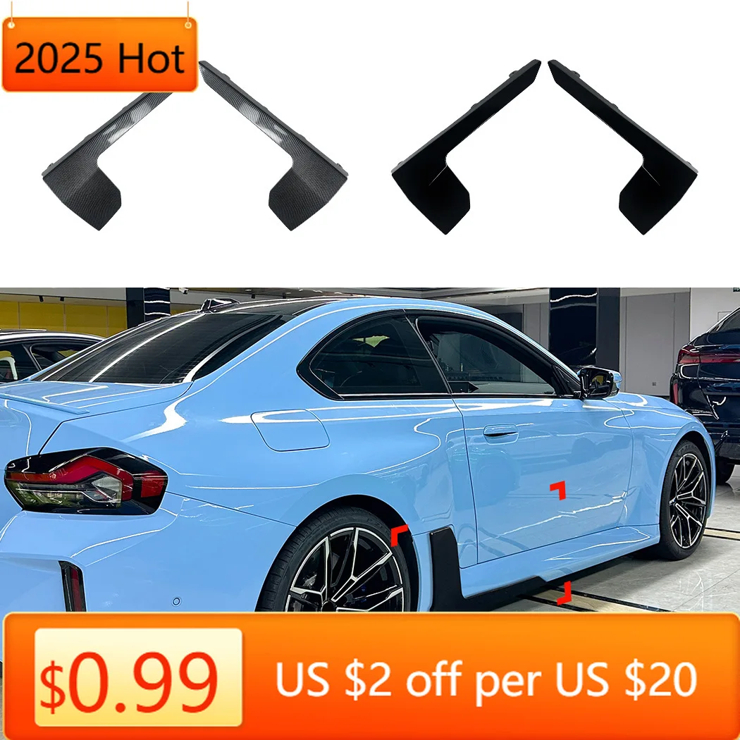 

Hot Racing Grills Car Side Skirts Extension Rocker Splitters Diffuser Winglet Wings For BMW M2 G87 2023 2024 2025 ABS Glossy bla