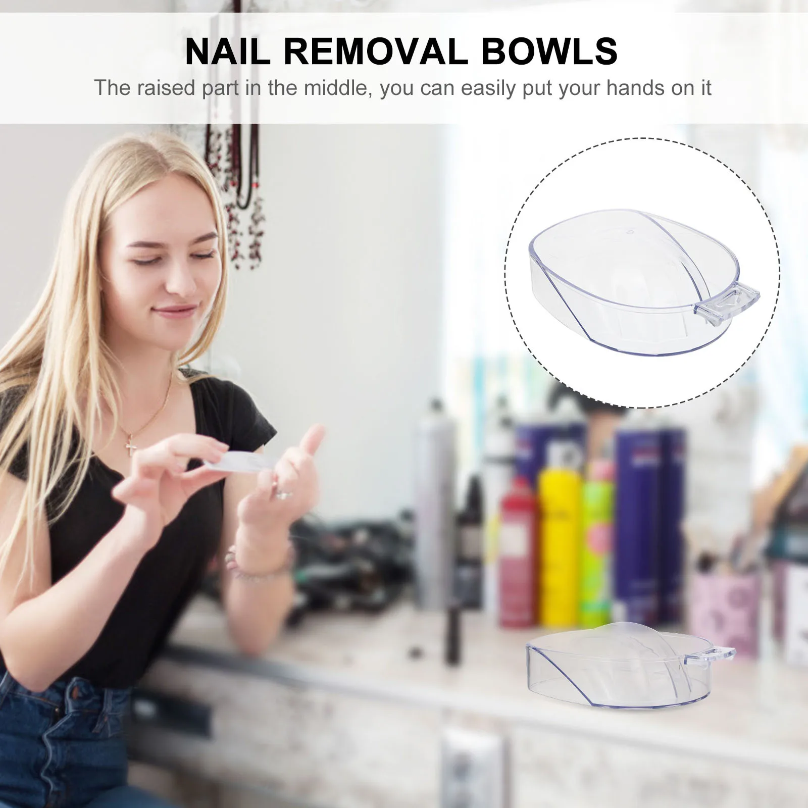 وعاء مانيكير عالي الجودة من الأكريليك بتصميم مريح على شكل أخدود يدويًا ومزيل طلاء الأظافر مستلزمات فنية للأظافر للاستخدام المنزلي في الصالونات #5
