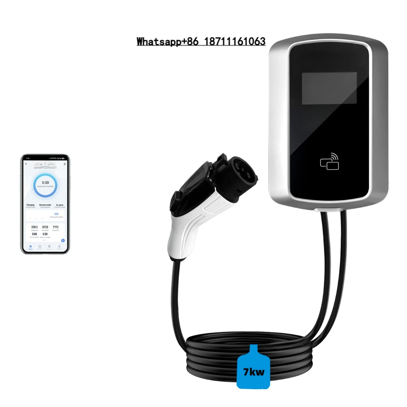

4.3 Inch Touch Screen EV Charger TYPE 2 7kW Portable WIFI/APP CE Certified Smart Control New