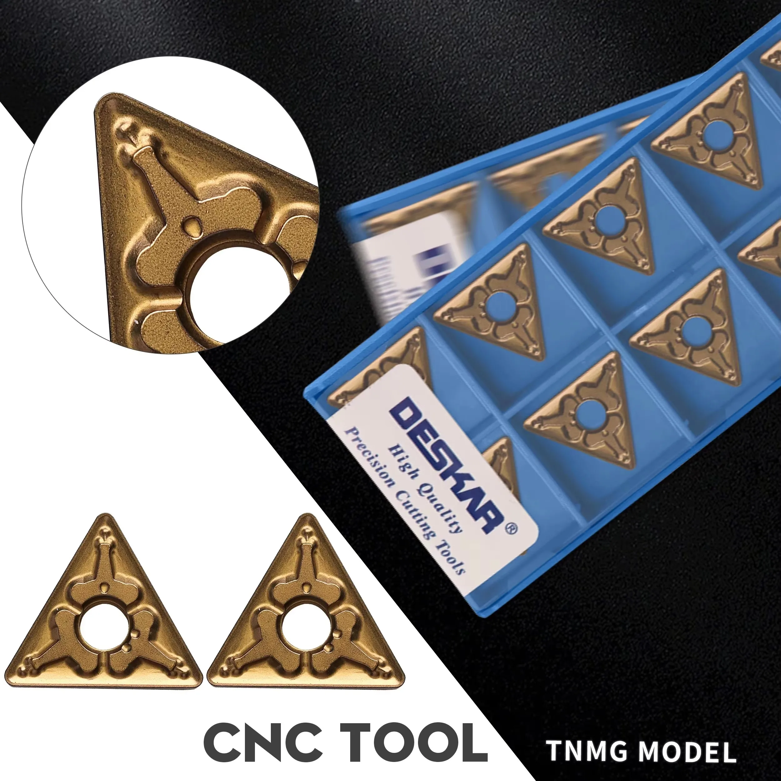 DESKAR Blades TNMG160404/408/412-TM LF9018 Numerical Control Lathe Triangle Outer Circle Turning Inserts Processing Steel Parts