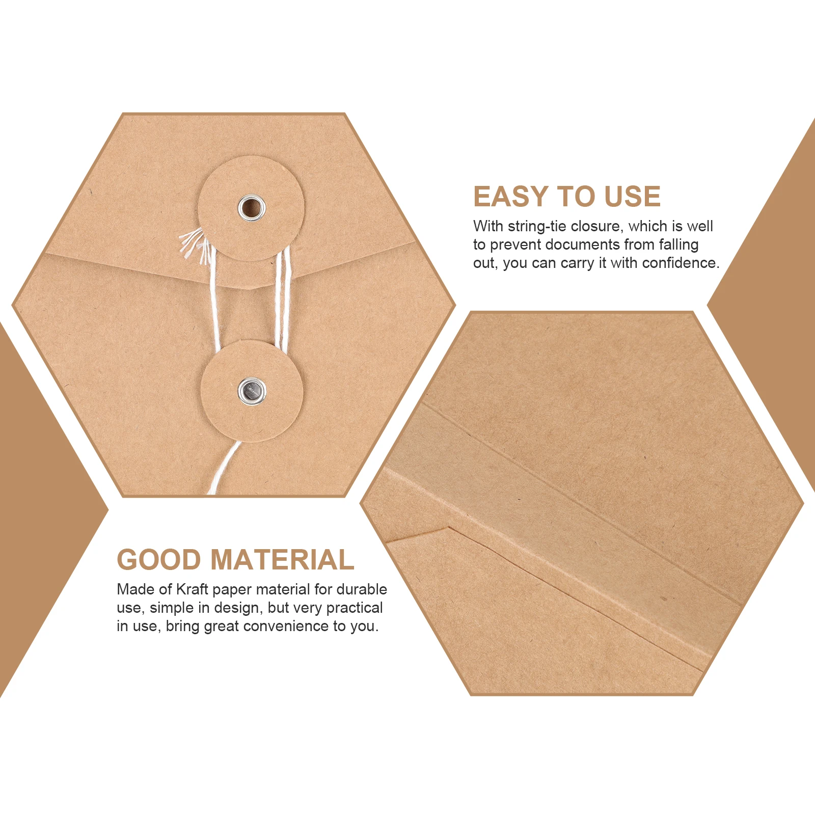 

10Pcs A4 Document Envelope Kraft Paper File Holder String Tie for Daily Filing Organization Document Envelope