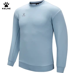 Kelme Sports Round Neck Sweatshirt Men's Casual Solid Color Base Top Pullover Outdoor Sports Long Sleeved Shirt