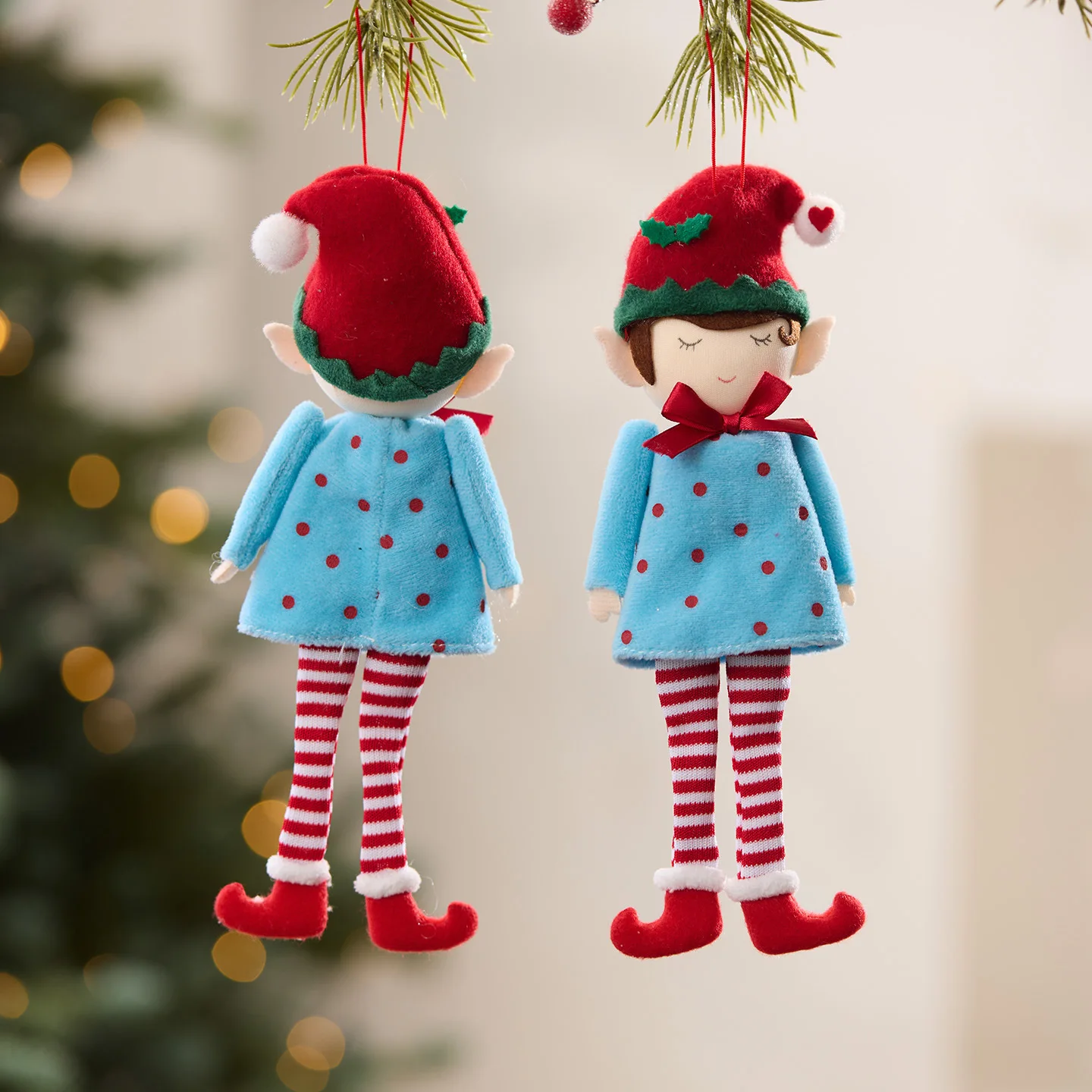 

1/2Pcs Christmas Tree Cute Navidad Elf Hanging Ornament Xmas Elf Festival Doll Pendants 2026 New Year Party Decor for Kids