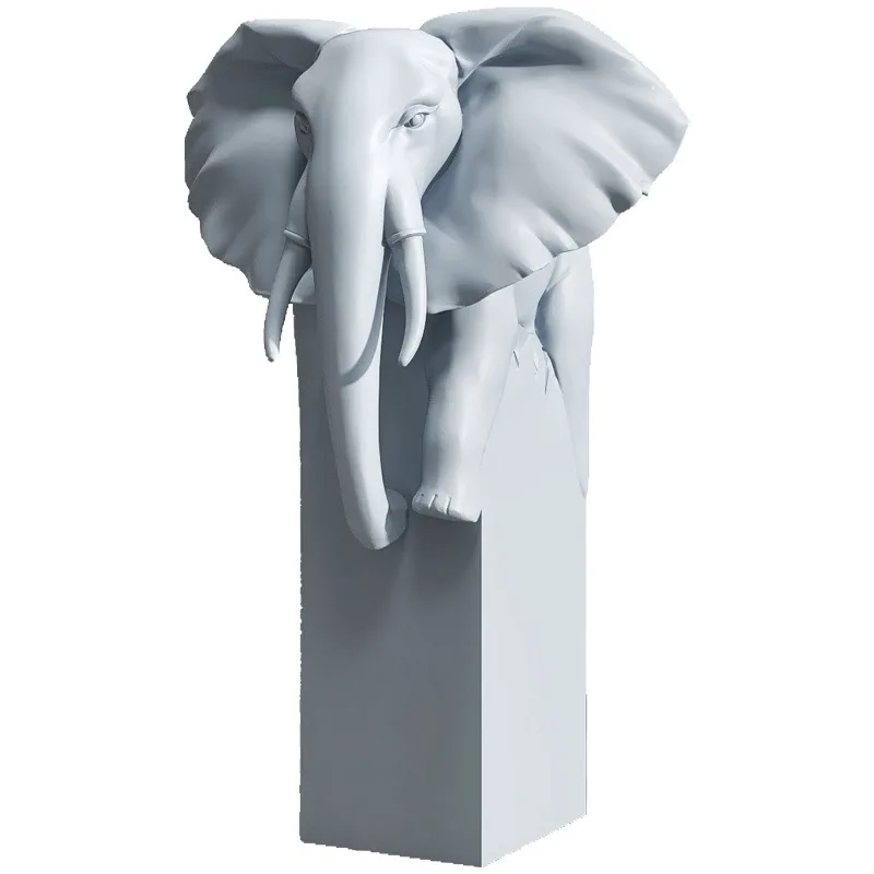 Trendy Versatile Resin Elephant Head Chic Designs for Home Office & Outdoor Scenes