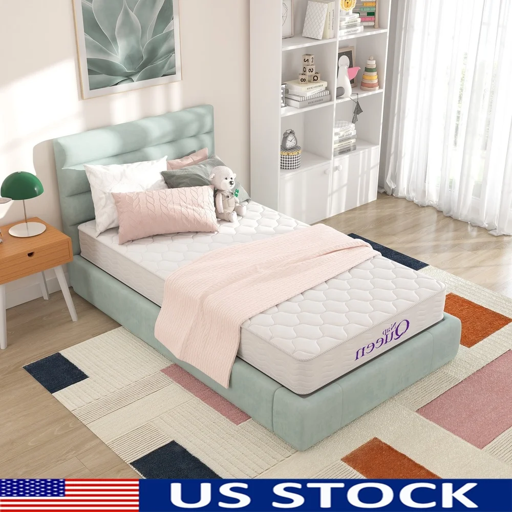 

Twin Innerspring Mattress 8 Inch Medium Firm Bonnell Coil Hypoallergenic Foam Breathable Construction Mattress in a Box All Ages