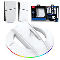 For PS5 Slim Console Vertical Stand Increase Height Bracket Holder For PS5 Slim Console Stand Base With RGB LED Atmosphere Light