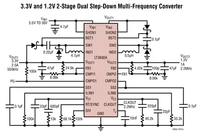 LT3692 LT3692AEFE LT3692AIFE LT3692AHFE - Monolithic Dual Tracking 3.5A Step-Down Switching Regulator