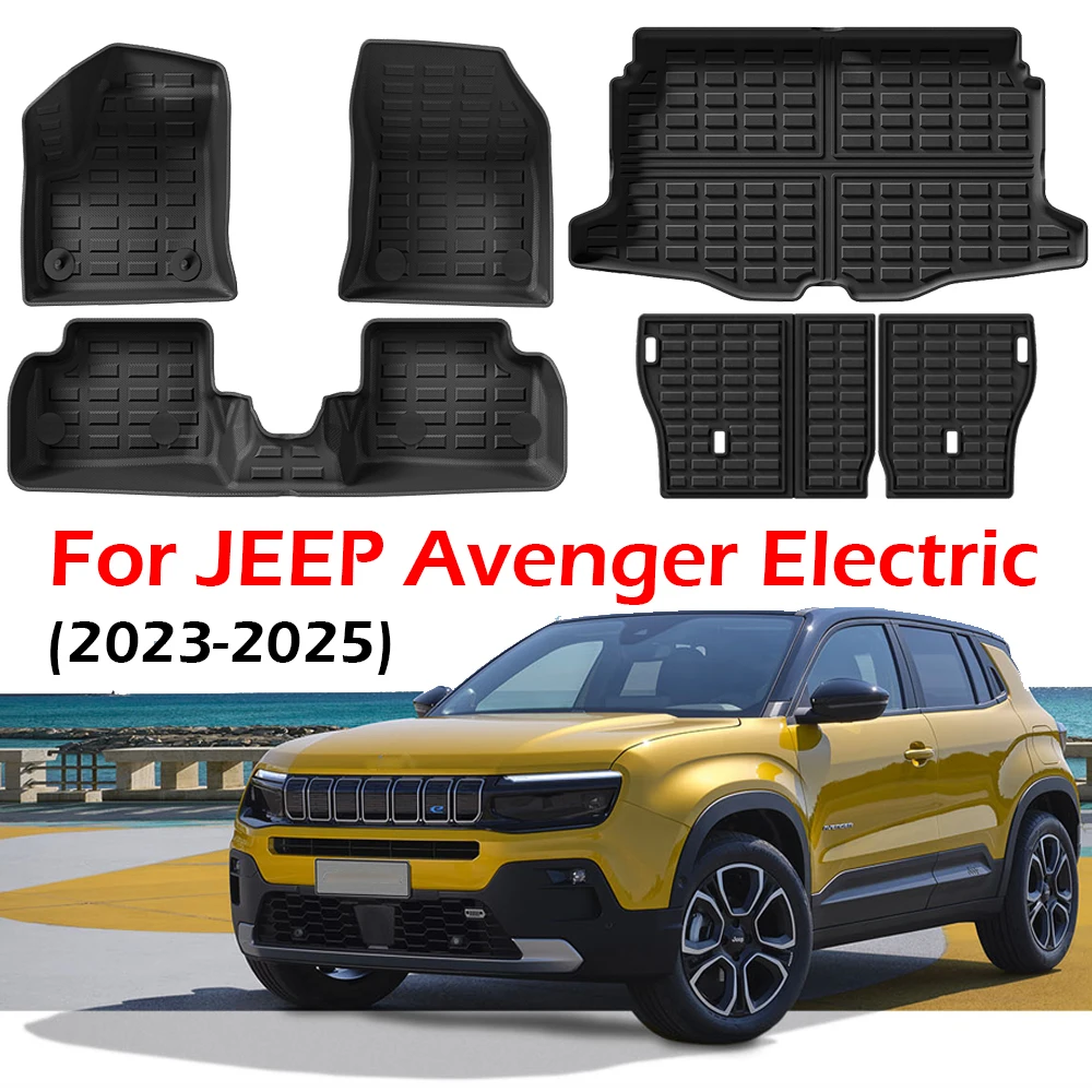 

Floor Mats & Cargo Liner Fit for JEEP Avenger Electric 2023-2025 All Weather Non-Slip TPE Trunk Liners Car Mats Black
