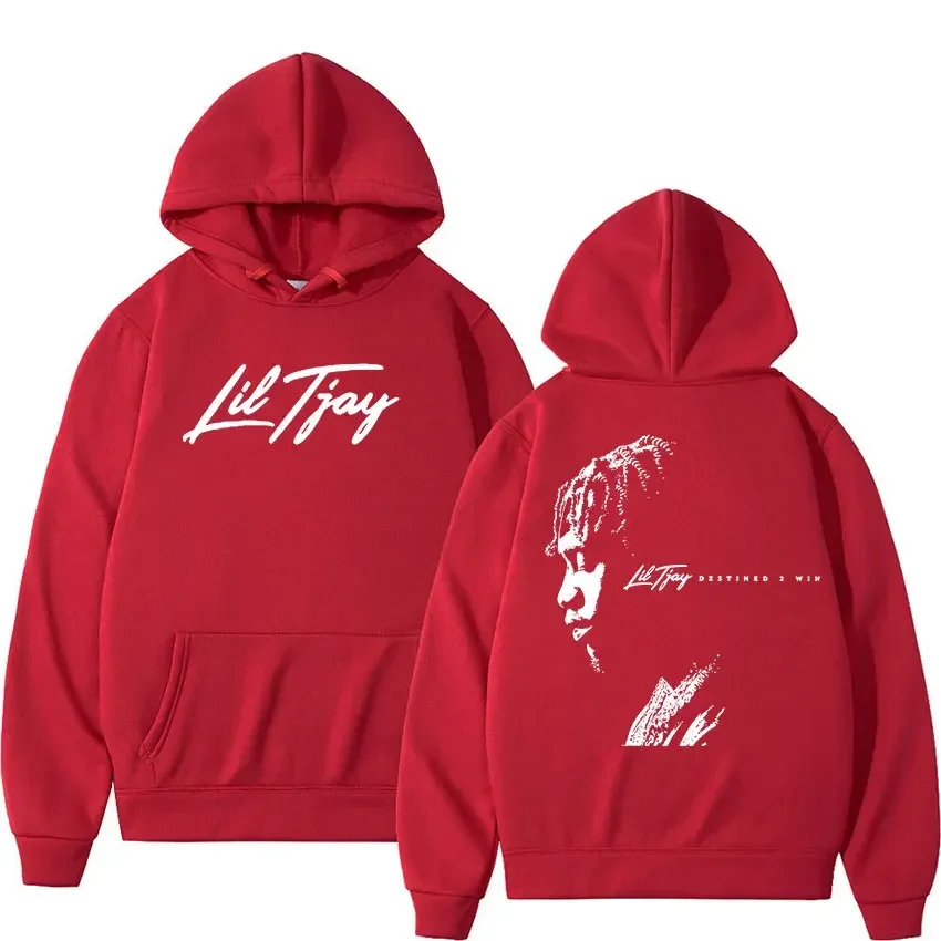 Rapper Lil tjhay Hoodie grafis Destined 2 Win kaus Album musik pria wanita Hip Hop Fashion bertudung Harajuku Y2K pakaian jalanan