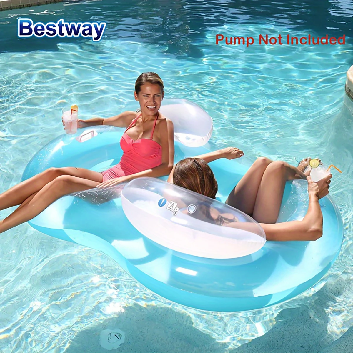 Bestway 43009 Aquatic Inflatable Waterbed Float Drainage Sports Adult Inflatable Swimming Circle Inflatable Float Bed Mattress