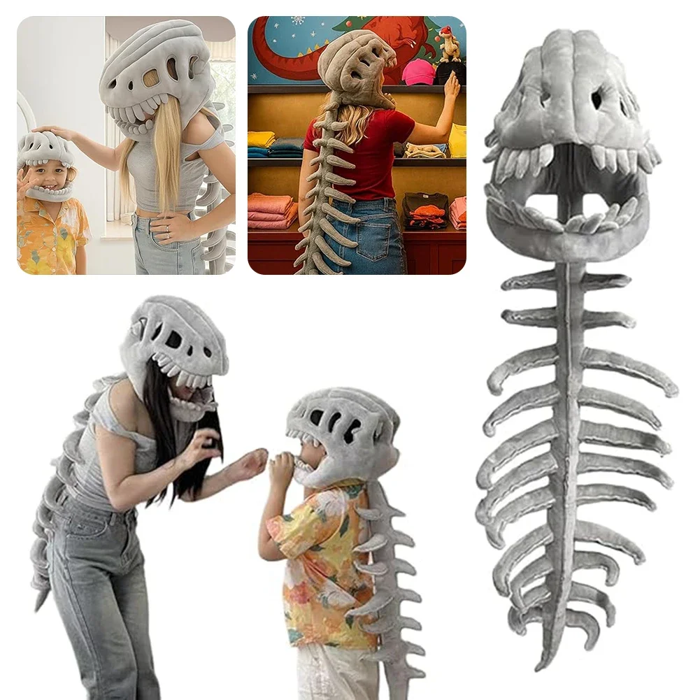 Halloween Spinosaurus Plush Dino-Outfit Inosaur Skeleton Funny Role Play Costume 3D Dinosaur Toy Unique Design Festival Party