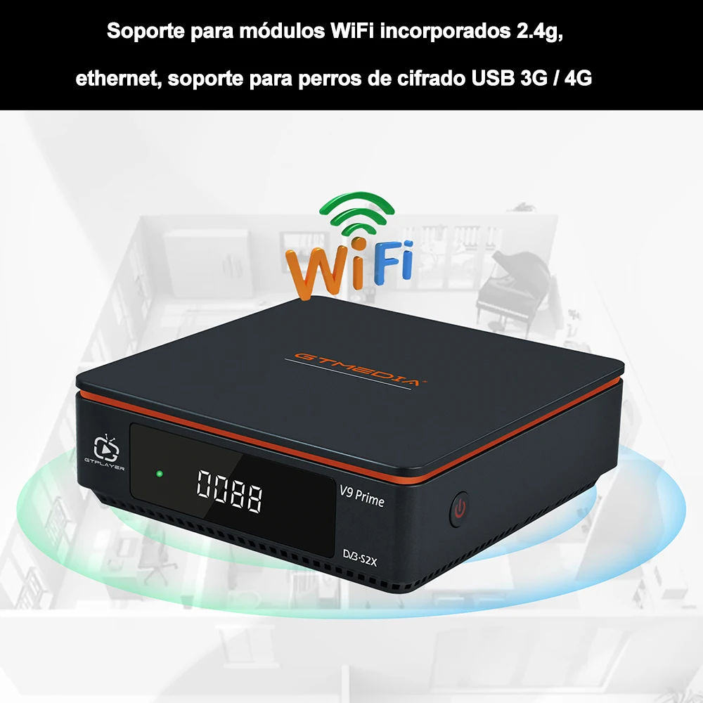 Gtmedia v9 prime DVB-S/s2/s2x satelliten empfänger, vcm/acm/multi-stream/T2-MI, hevc main 10 profil, biss auto roll eingebautes wifi