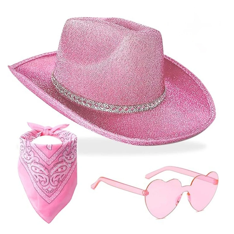 Bridal Shower Costume Hat Kerchief Heart Sunglasses Roleplay Cowboy Accessories Drop Shipping