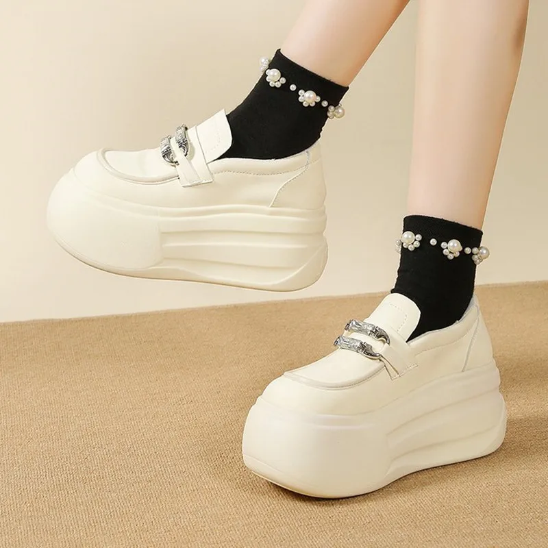 منصة الشقق الصنادل النساء أحذية رياضية أحذية حذاء بدون كعب 2026 الاتجاه مصمم ربيع جديد الجلد المدبوغ الراحة المشي Zapatos Mujer #4