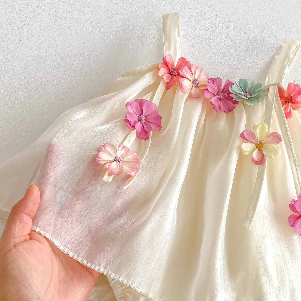 

Girl Dress Romper 0-2Years Newborn Princess Strap Flower Skirted Bodysuit Outfits Birthday Sundress Clothes INS Summer Baby
