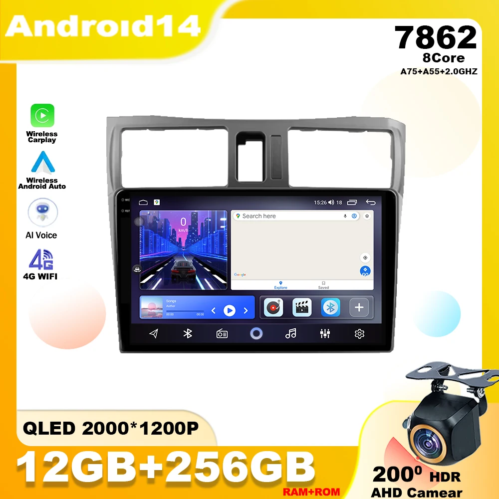 Android 14 For Nissan Cefiro A33 1998 - 2003 Car Radio Multimedia Player Stereo Navigation GPS Carplay QLED Screen 4G Head Unit