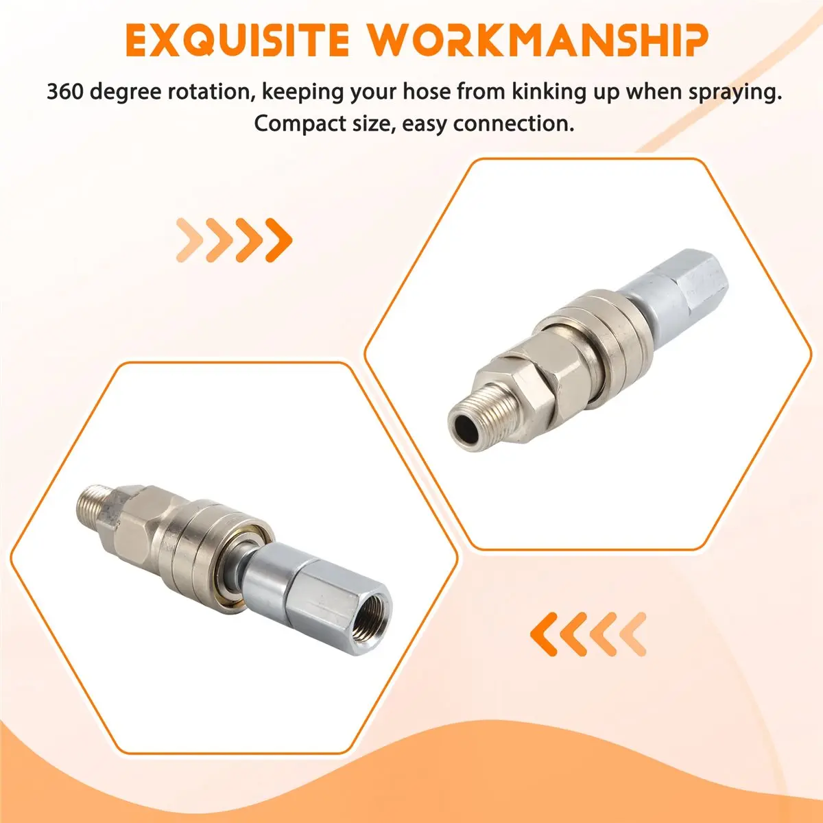 howhow Airless Straight Hose Swivel Connector Universal 360 Quick Joint Fittings Air Hose Quick Coupler Airless Paint Spray