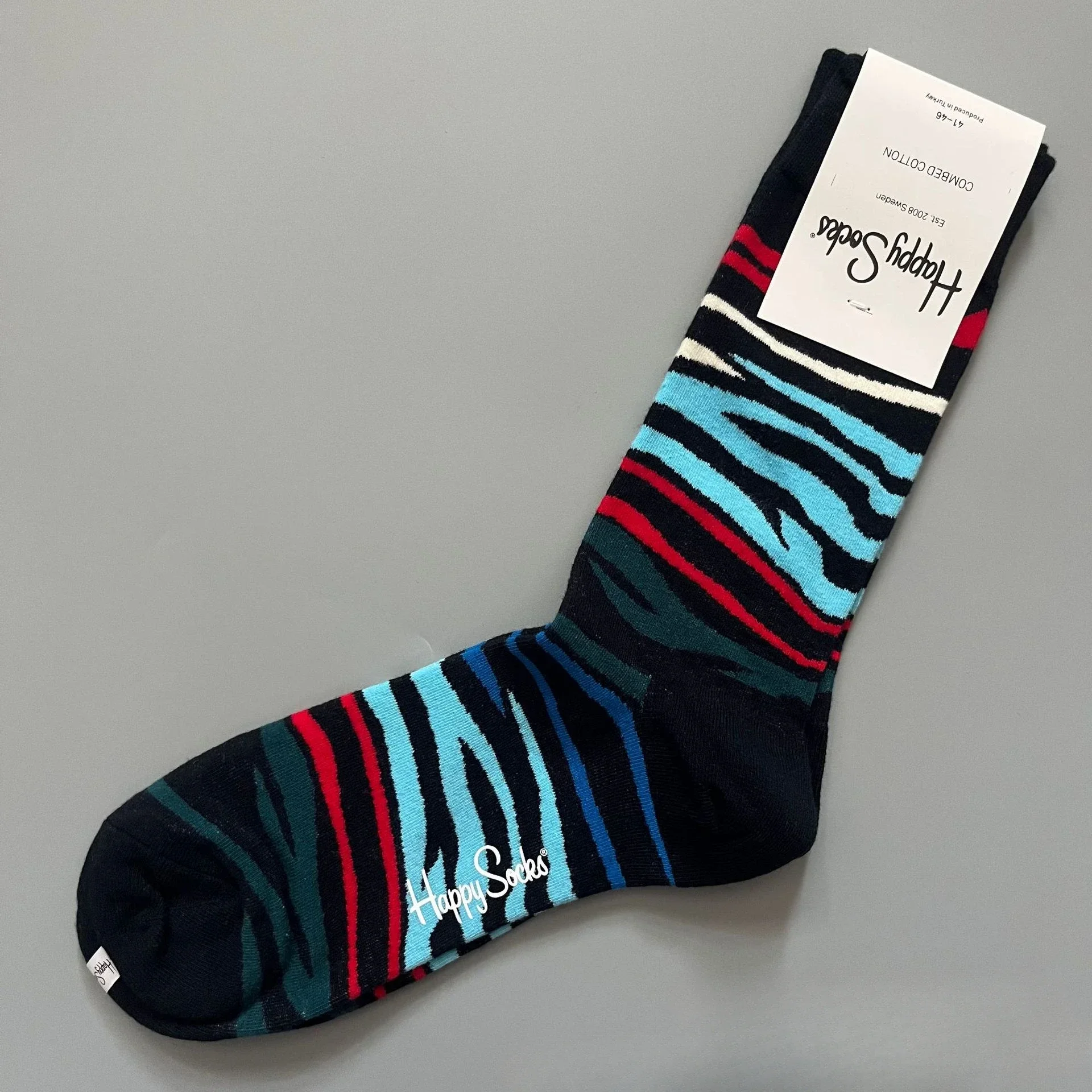 Katoenen Happy Socks Klassieke Crew Sock-schoen voor heren, maat 10 - 13, zacht