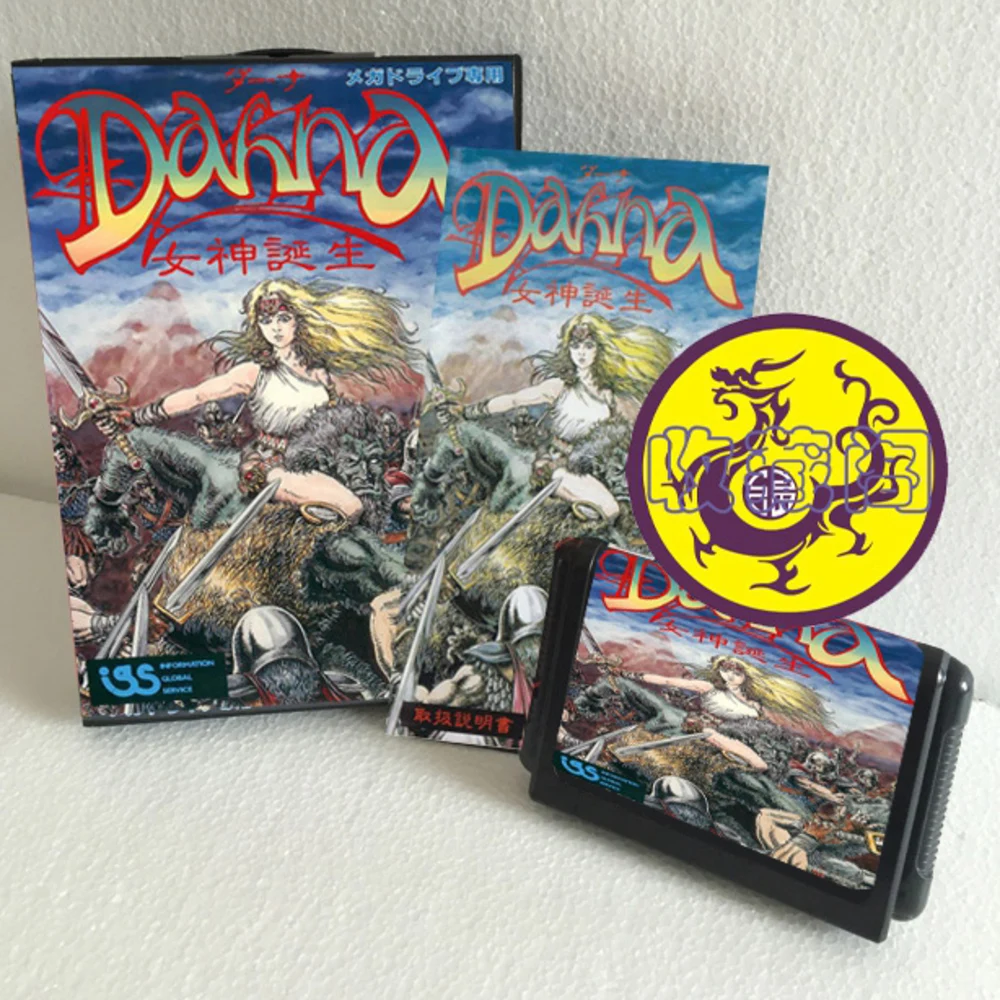 DAHNA  with Box and Manual Cartridge for 16 Bit Sega MD Game Card MegaDrive Genesis System