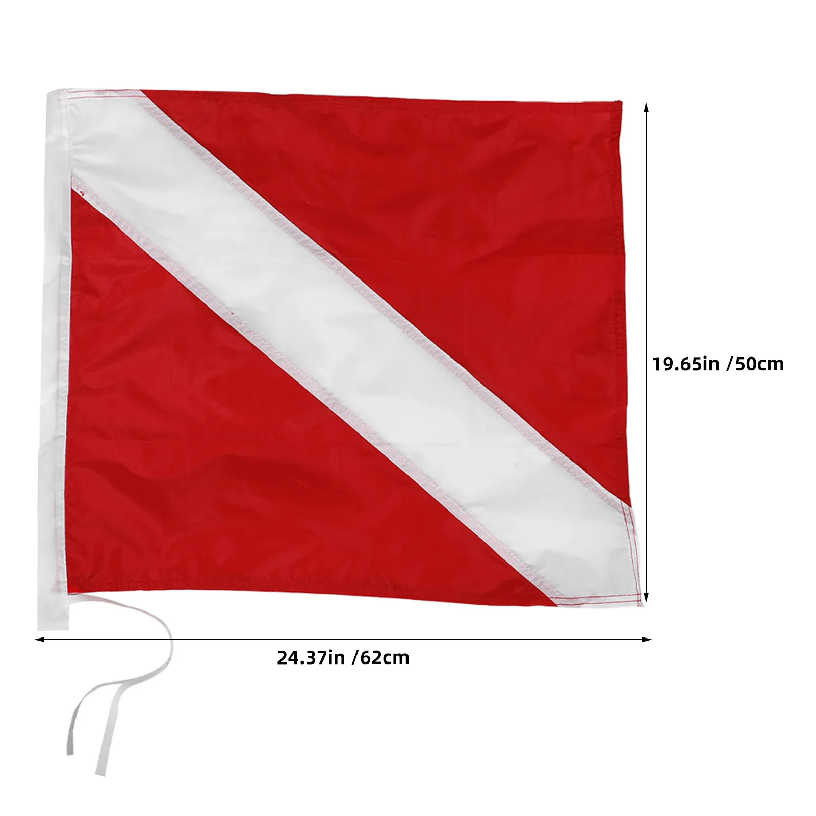 2Pcs Double Stitched Dive Flags Red White Floating Detachable Snorkeling Safety Warning Flags Boat Kayak Buoy Diving Safety Flag
