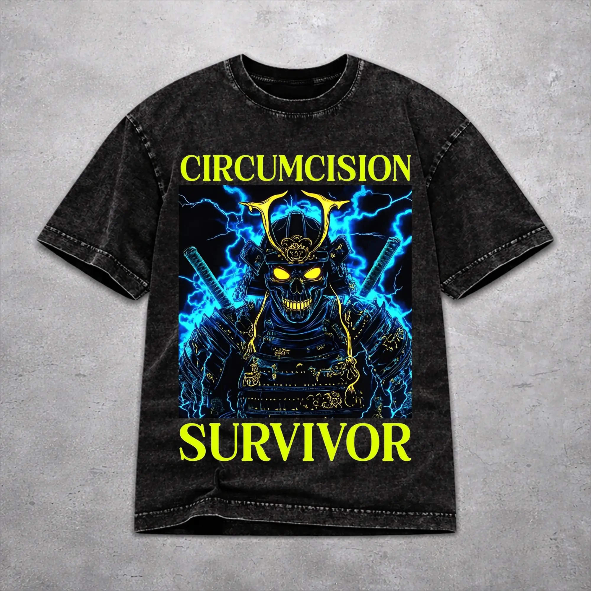 Men Women Circumcision Survivor Funny Cat Meme  T Shirt Graphic Printed Washed Vintage  Fashion Outfit Tees