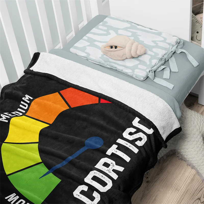 Gaslight Gatekeep Girlboss Low Cortisol Levels Throw Blanket Stress Humor Funny Meme Soft Fleece Blanket for Couch Bedroom