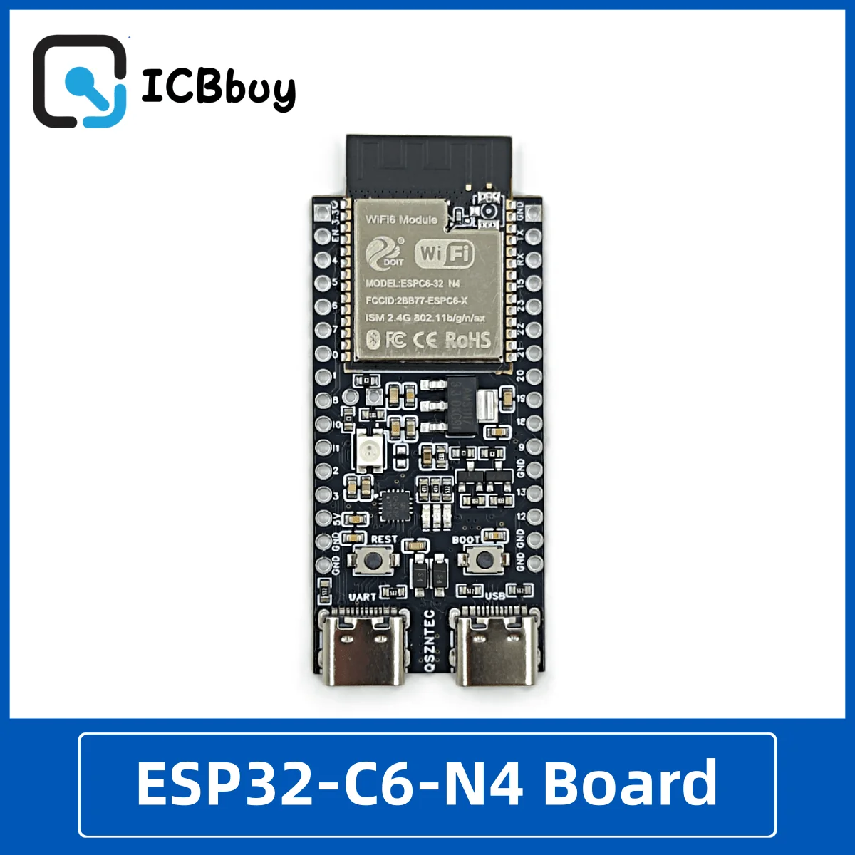 ESP32-C6-DevKitC-1 ESP32-C6 Core Board WIFI6 BLE Zigbee Ultra-low Power Consumption Compatible ESP32 Series Modules