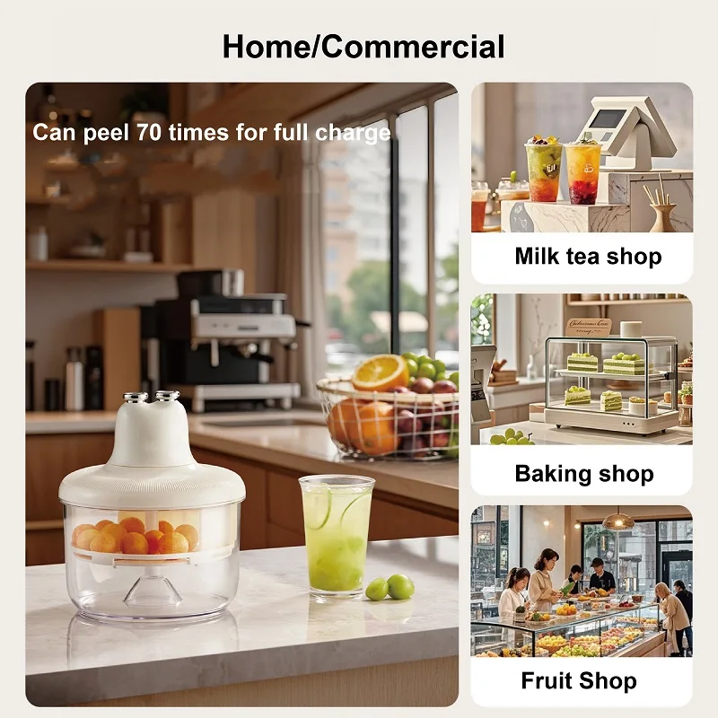Peladora de uvas eléctrica comercial, peladora automática de frutas pequeñas, peladora multiusos de tomates y ajo