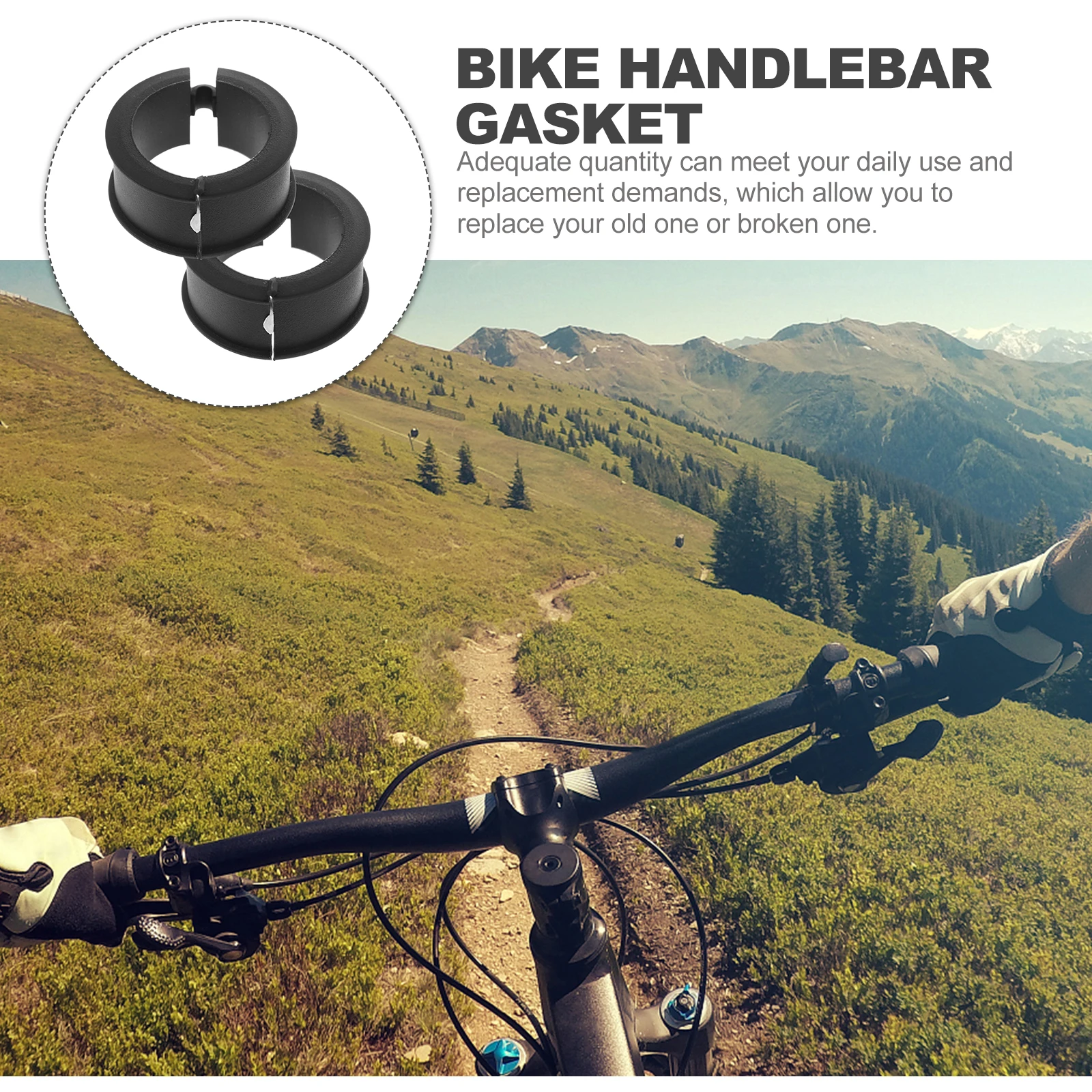 

2pcs Bike Handlebar Gasket 31.8mm to 25.4mm 22.2mm Silicone Washer for Bicycle Handlebars Extender Non Slip Durable Mountain