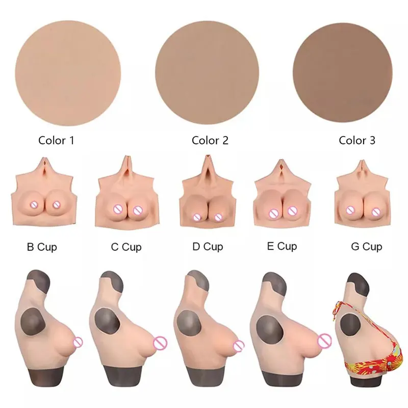 Sissy Cosplay Silicone Boobs Costumes Drag Queen Fake Breasts Forms Shemale Crossdresser Cross Dressing Male to Female Shapewear