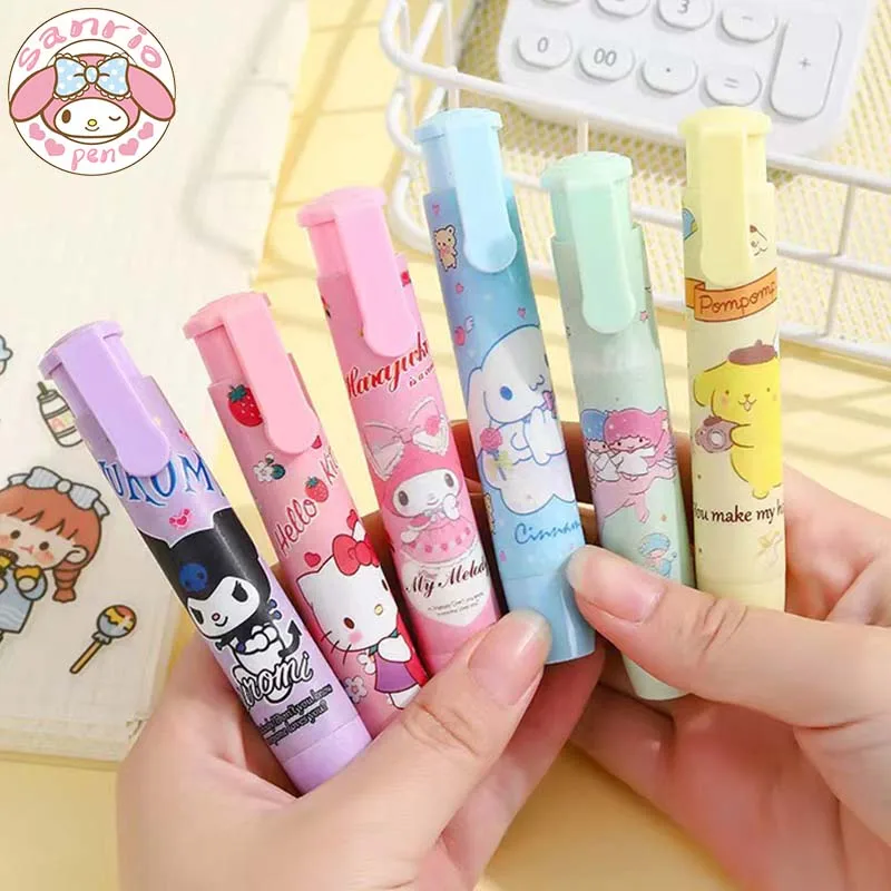 Sanrio 20pcs press eraser pochacco kuromi creative cute clean seamless eraser stationery wholesale for primary school students