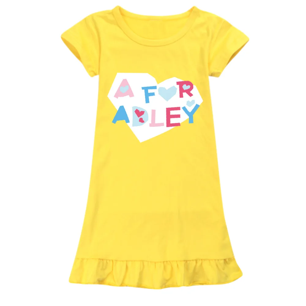 A for adley Cartoon Baby Girl Dress Princess Party Dress For Girl's Birthday pajamas dress Cosplay Costume Kids Toddler Clothes
