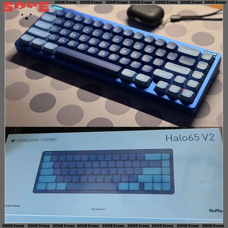 NuPhy Halo65 V2 Tri-Mode Wireless Mechanical Keyboard Hot Swappable Custom for Office Typing & Gaming for Mac Win iOS Android