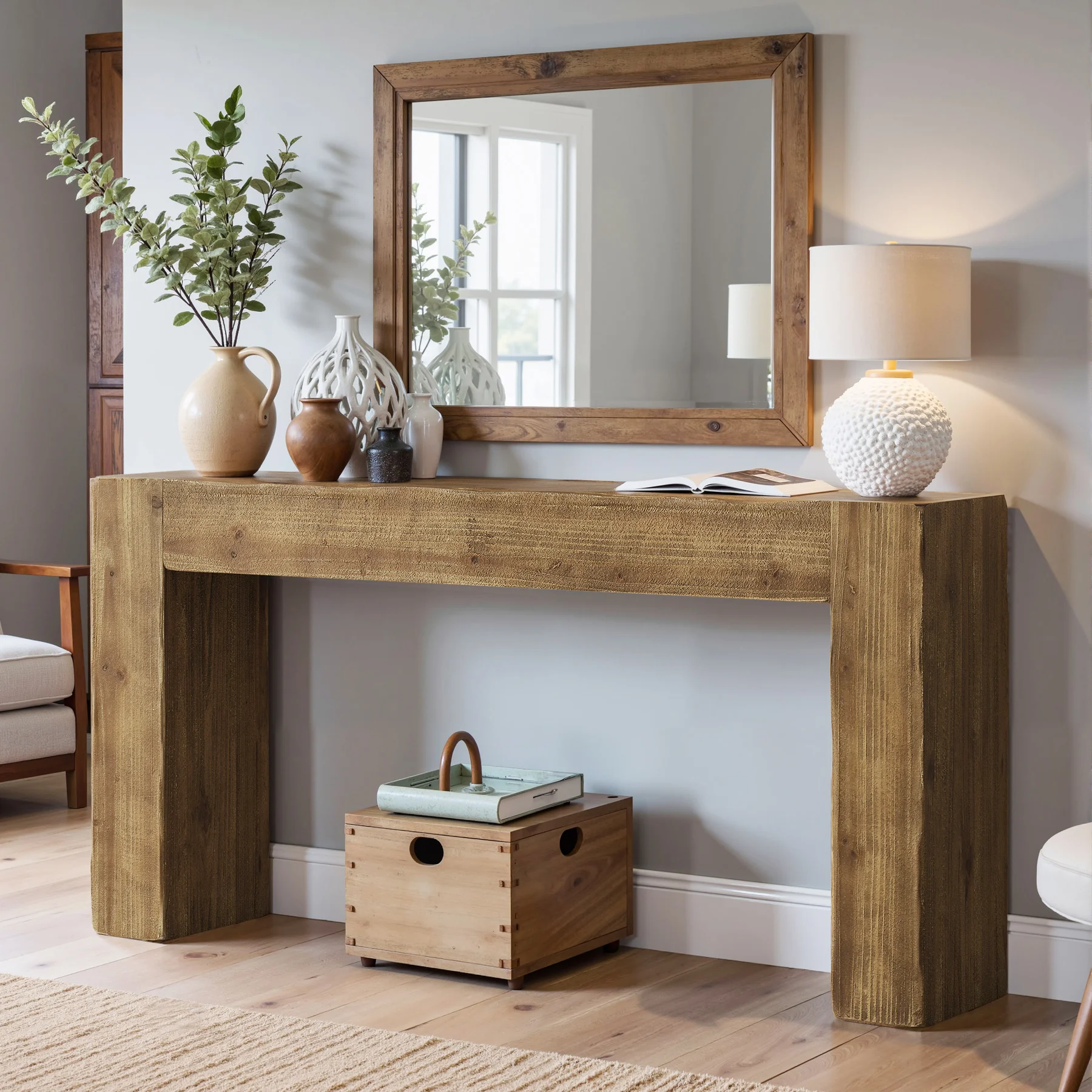 # Direct From Factory Custom-made Solid Wood Minimalist Style Side Table Solid Wood Console Table Living Room Home Furniture