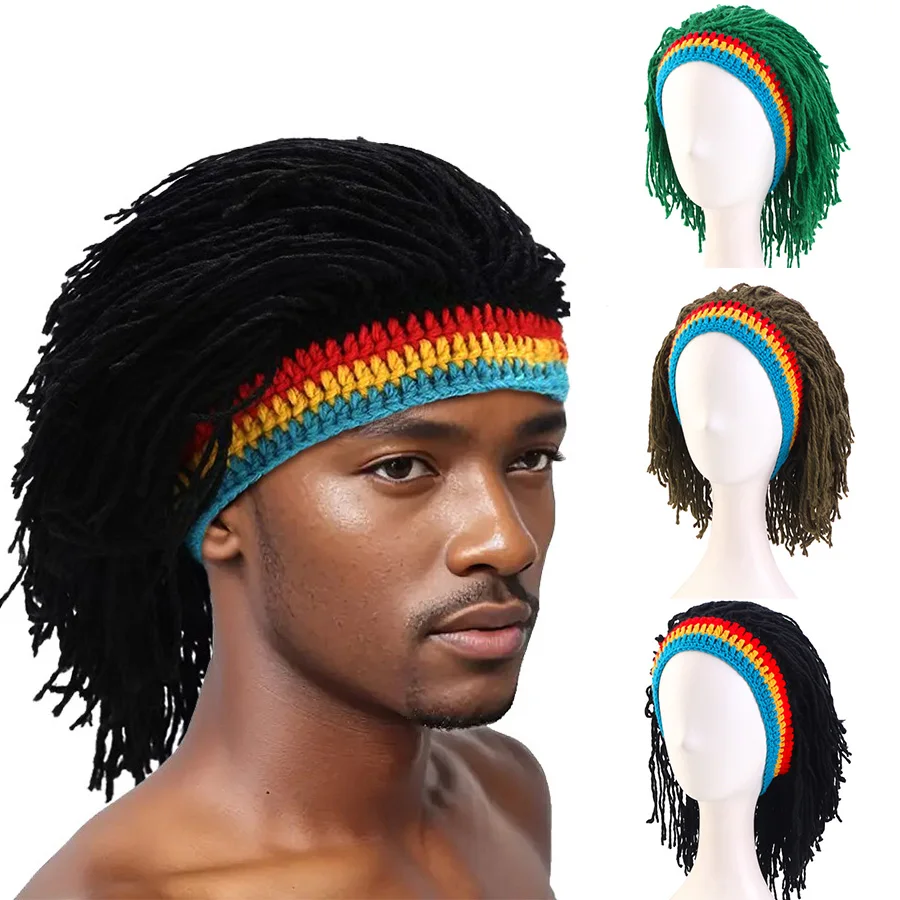 

Handmade crochet hair imitation yarn hat Party Dress Up Knitted Hat