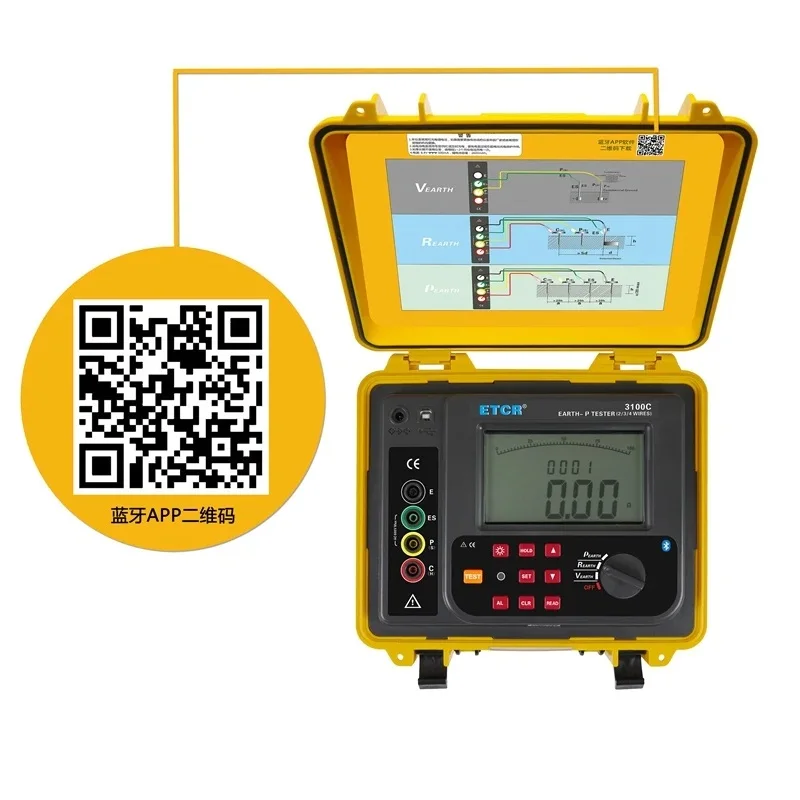 ETCR3100C ETCR3000C miernik rezystancja uziemienia napięcie gleby rezystancja napięcia uziemienia wodoodporny 3-przewodowy Tester metody 2-przewody