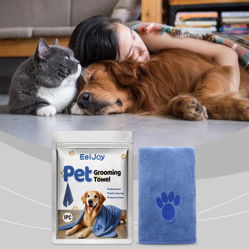 

Pet Microfiber Towel For Dogs & Cats, Super Absorbent & Quick-Drying, Soft Grooming Bath Towel For Pets
