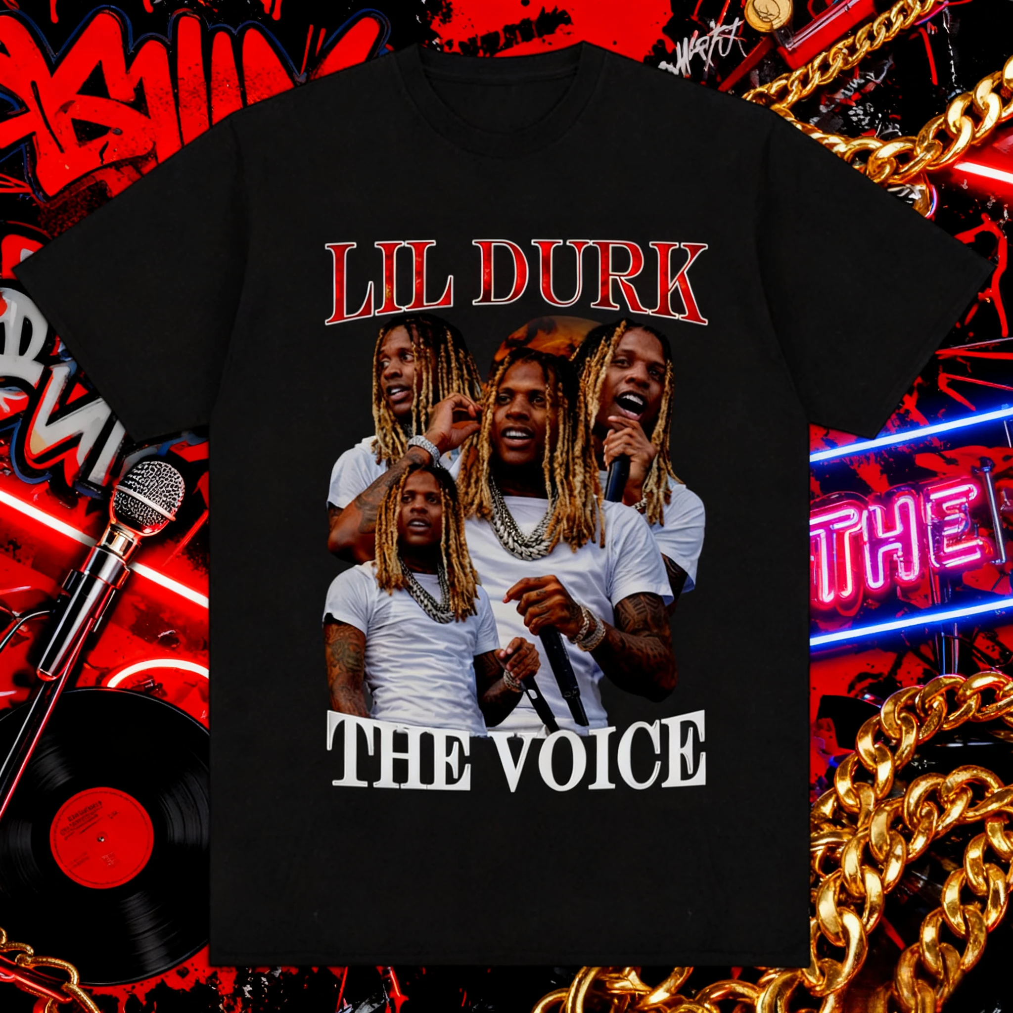 مغني الراب ليل دورك الهيب هوب نمط تي شيرت للرجال والنساء القوطية الشرير ريترو سوبر كبير الصيف طباعة 100% القطن الخالص تي شيرت #1