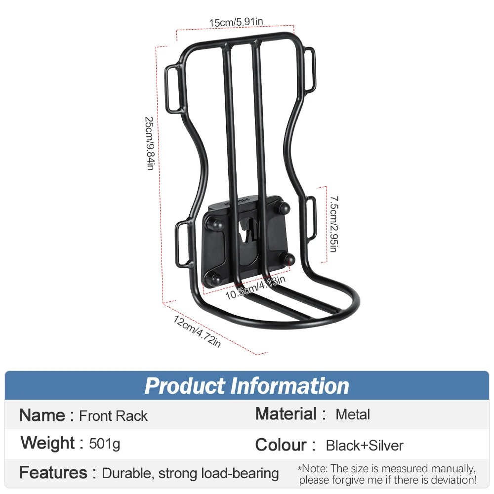 NEWBOLER Folding Bike Front Fork Metal MTB Road Cycling Racks Load Bearing Portable Bike Bag Accessory